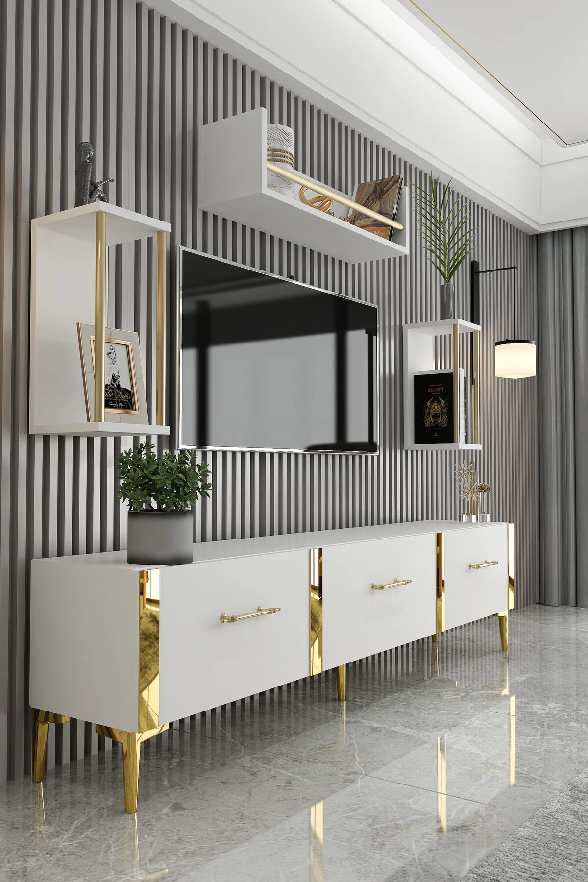 Modern TV ünitesi tasarımı